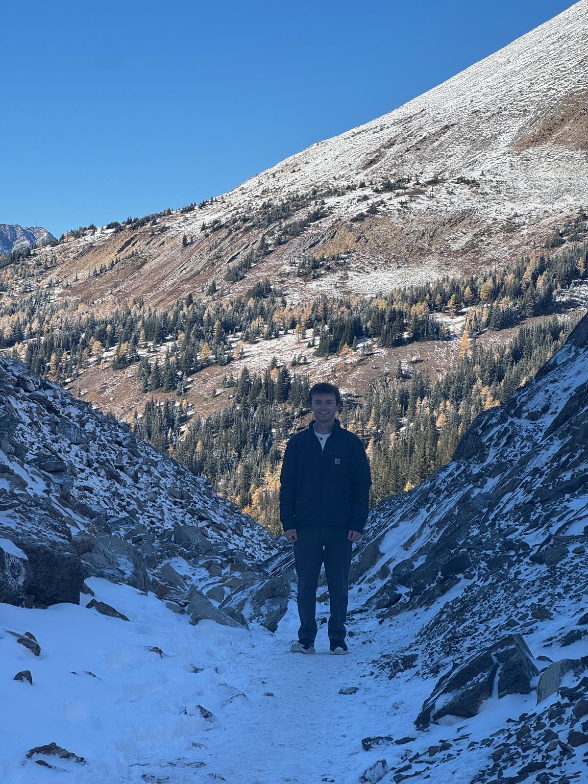 Joe hiking in the Canadian Rockies